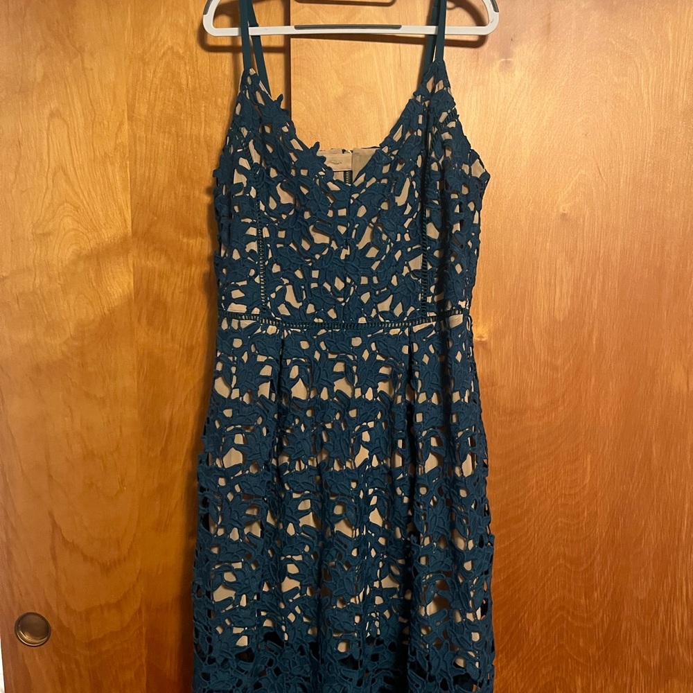 City Chic Deep Teal Lace Midi Dress
